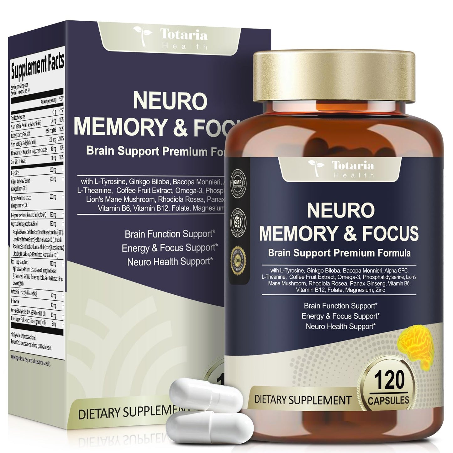 25 in 1 Brain Supplement for Memory, Focus & Neuro Health | Daily Nootropic Capsule