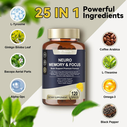 25 in 1 Brain Supplement for Memory, Focus & Neuro Health | Daily Nootropic Capsule