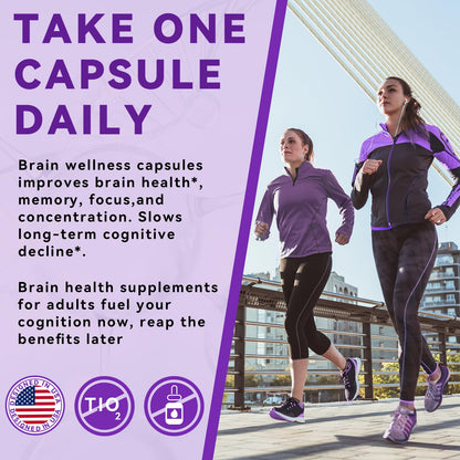 Brain Supplements for Memory and Focus - 11-in-1 NAC, B12, L-Theanine, Bacopa Monnieri | Vegan 30 Caps