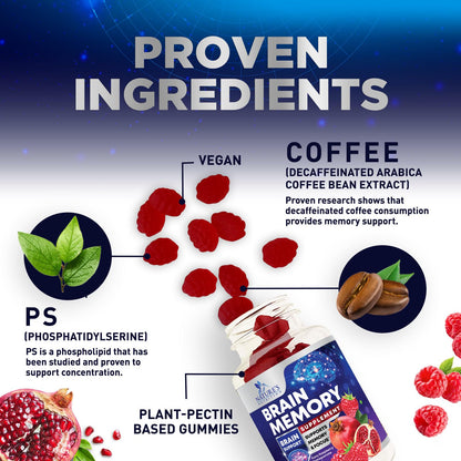 Brain Supplements for Memory & Focus Gummies - 60 Vegan Gummies | Nature's Nutrition