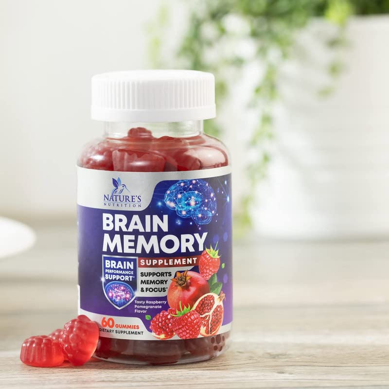 Brain Supplements for Memory & Focus Gummies - 60 Vegan Gummies | Nature's Nutrition