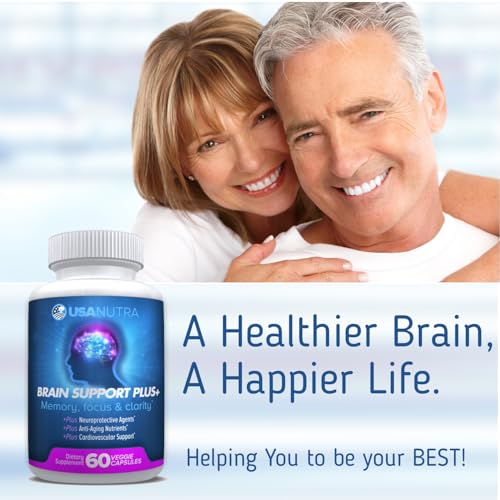 Brain Support Plus – Brain Supplement for Memory, Focus & Clarity | 1000mg, 60 Capsules, Made in USA