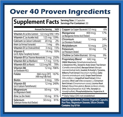 Brain Support Plus – Brain Supplement for Memory, Focus & Clarity | 1000mg, 60 Capsules, Made in USA