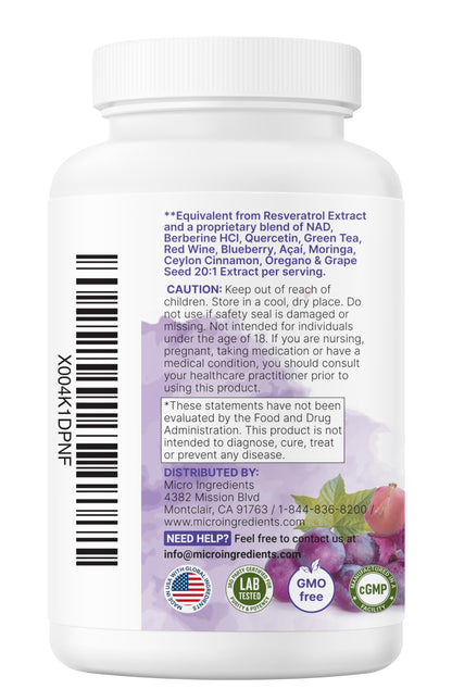Resveratrol NAD 3,000mg – 240 Veggie Caps | NMNH 11-in-1 Antioxidant Blend