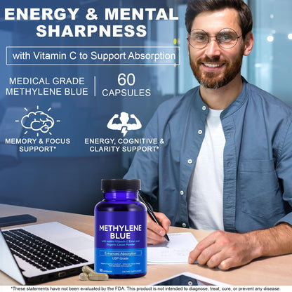 Methylene Blue Capsules 12 mg with Vitamin C Ester – 60 Capsules