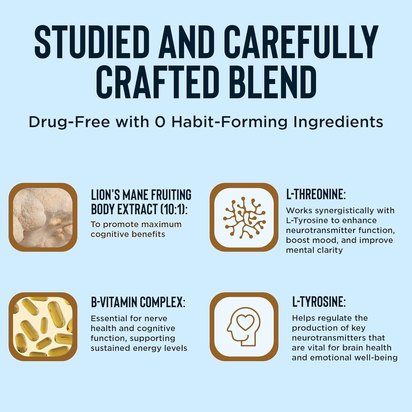 Relaxium BrainIQ Nootropic - Memory & Cognitive Support | Lion's Mane, L-threonine & Coffee Extract | 60 Count