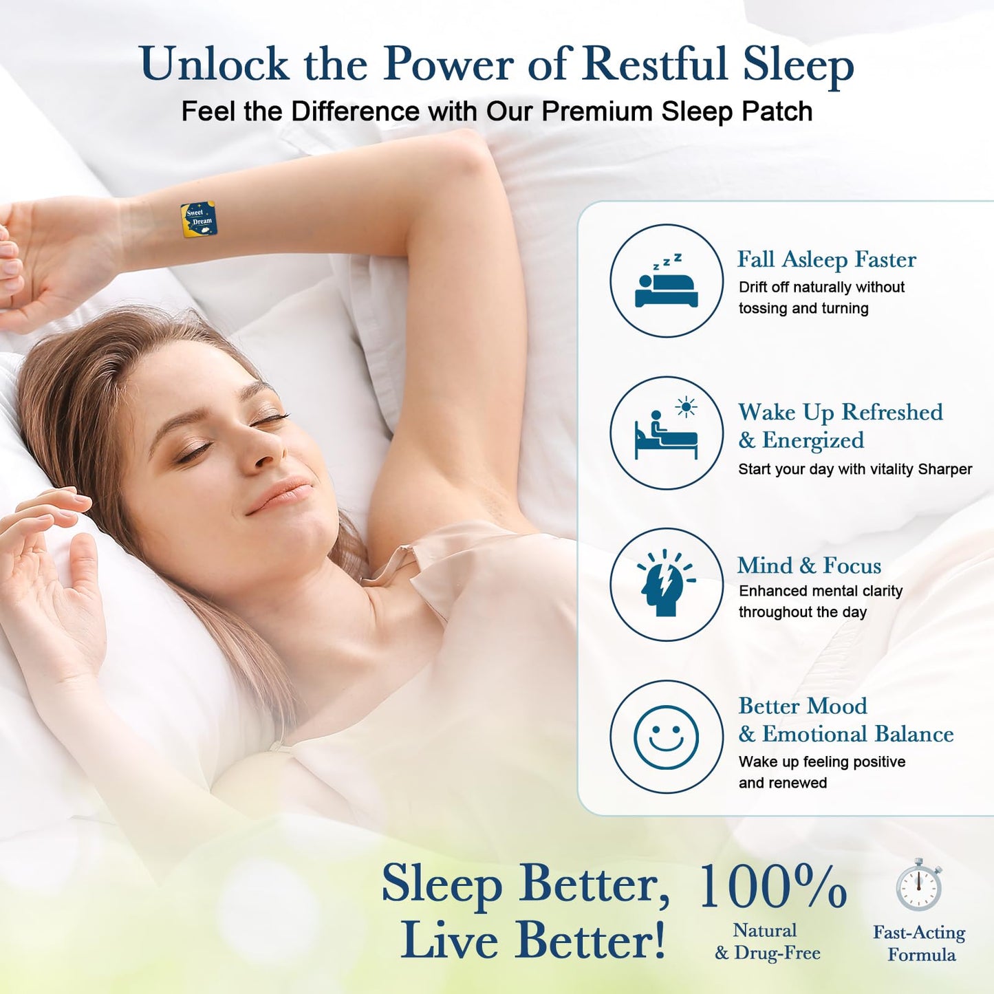 BRAMHO Sleep Patches – Plant-Based Sleep Aid with Melatonin, Magnesium & Sour Cherry (2 Box, 120 Count)