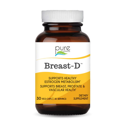 Breast D by Pure Essence – Estrogen Balance, Hormonal Acne & Menopause Support (Vitamin D3, Calcium, Green Tea & Lycopene) – 30 Capsules