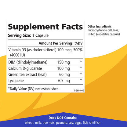 Breast D by Pure Essence – Estrogen Balance, Hormonal Acne & Menopause Support (Vitamin D3, Calcium, Green Tea & Lycopene) – 30 Capsules