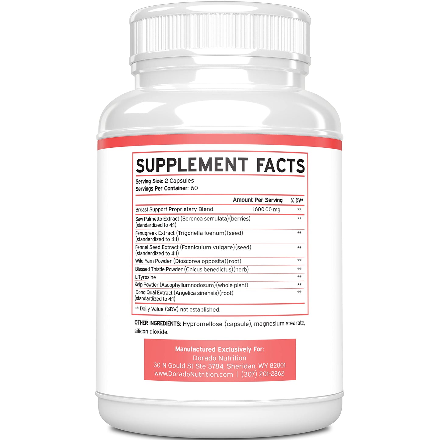 Breast Support Pills for Women - 120 Count | Fenugreek, Saw Palmetto, & More | USA Made