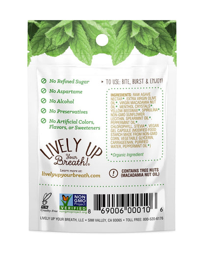 Chewable Liquid Filled Mint Capsule Breath Fresheners - 120 ct | Vegetarian Formula