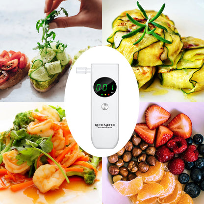 Home Ketone Breath Analyzer – Portable Ketosis Monitor with 10 Mouthpieces