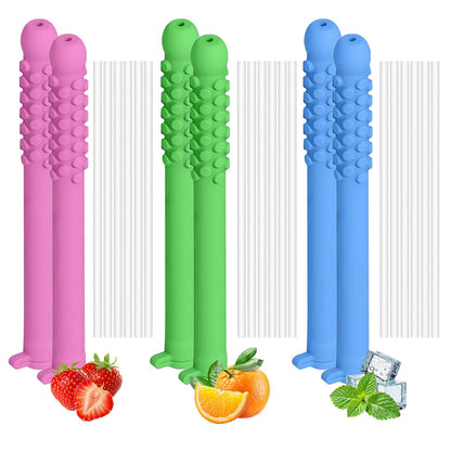 18 Pcs Chewable Essential Oil Breath Sticks - Portable Breathers for Quitting Smoking and Nail-Biting