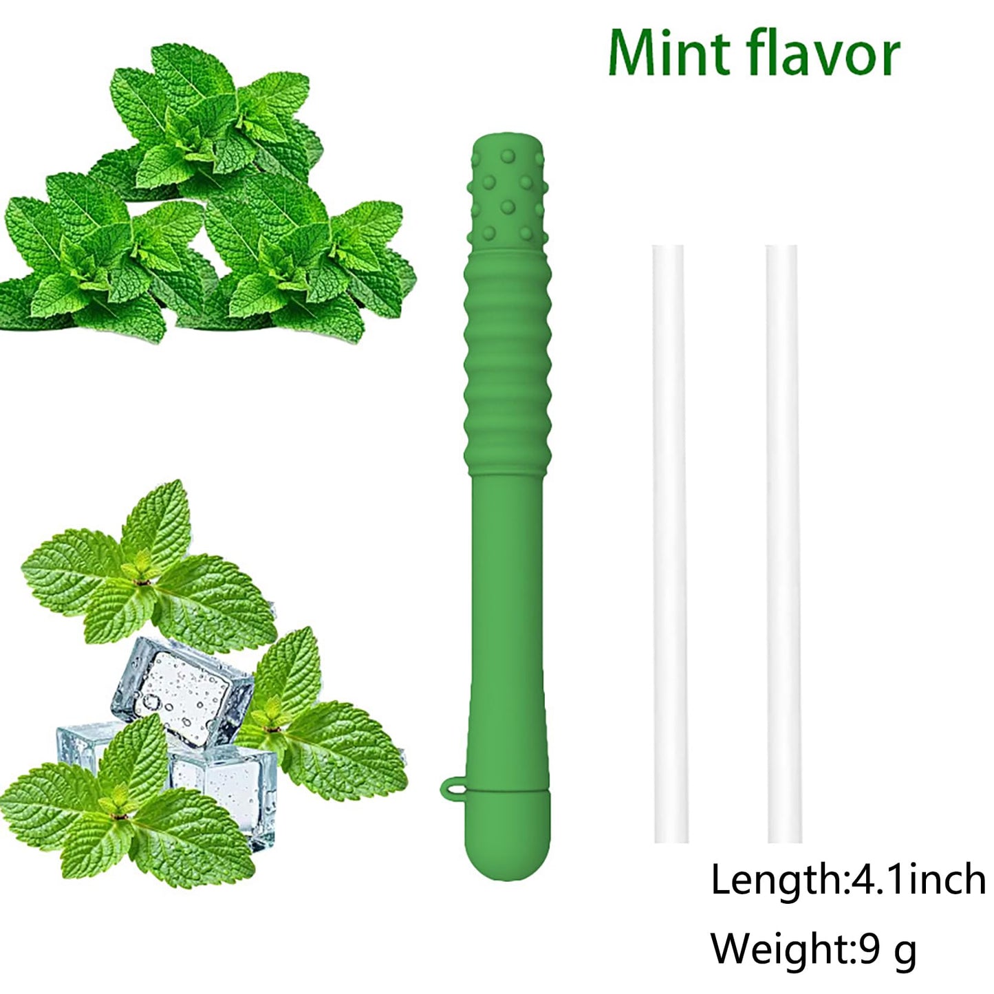 Chewable Essential Oil Breath Stick - Mint Flavored (2 Pcs) with 4 Replacement Cores for Travel, Office & Car