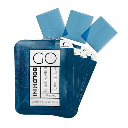 Breath Strips for Bad Breath – Go Mouthwash (3-Strip Travel Pack) | Bold Mint