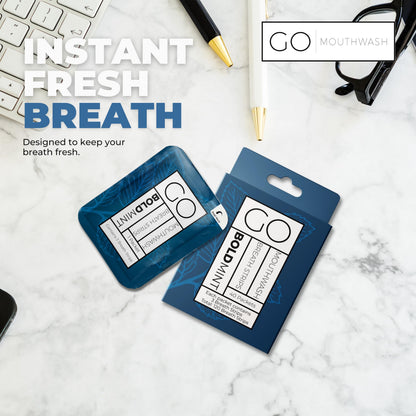 Breath Strips for Bad Breath – Go Mouthwash (3-Strip Travel Pack) | Bold Mint