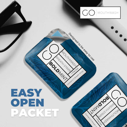 Breath Strips for Bad Breath – Go Mouthwash (3-Strip Travel Pack) | Bold Mint