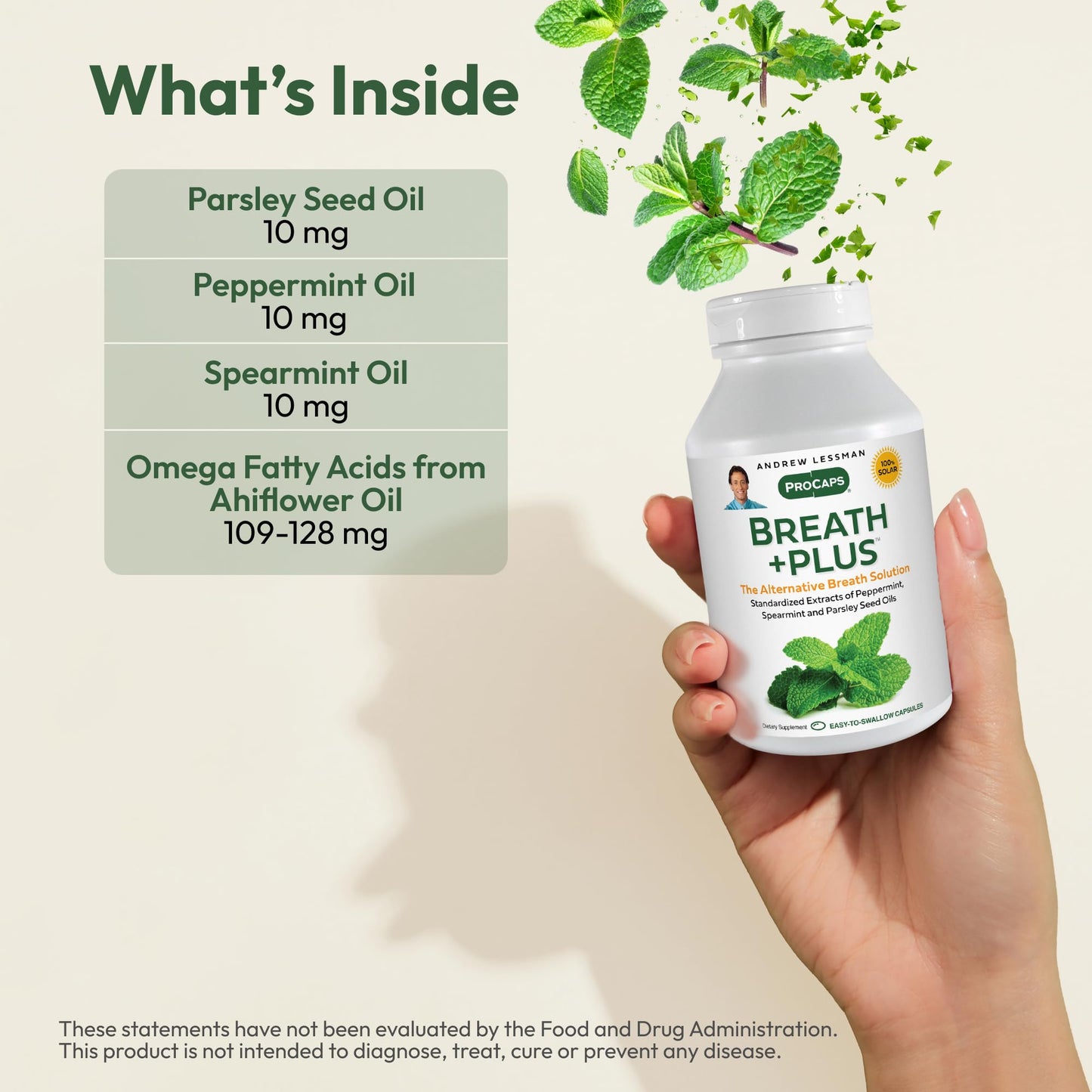 Breath Plus 60 Softgels by Andrew Lessman – Natural Breath Freshener and Inside-Out Odor Elimination