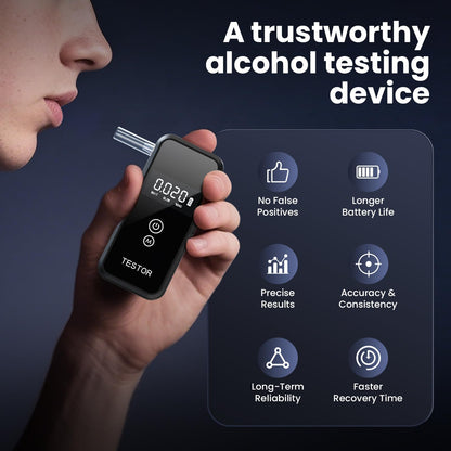 Breathalyzers - Professional-Grade Portable 0.001% BAC | 8 Mouthpieces