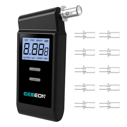 Breathalyzer Fuel Cell Alcohol Tester - Professional-Grade, 3-Color Warning, 123 Records