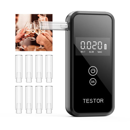 Breathalyzers - Professional-Grade Portable 0.001% BAC | 8 Mouthpieces