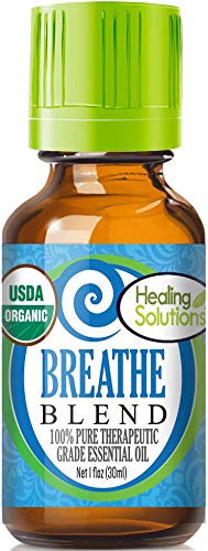 Healing Solutions Breathe Easy Organic Essential Oil - 1 oz (30ml) - Pure & Undiluted