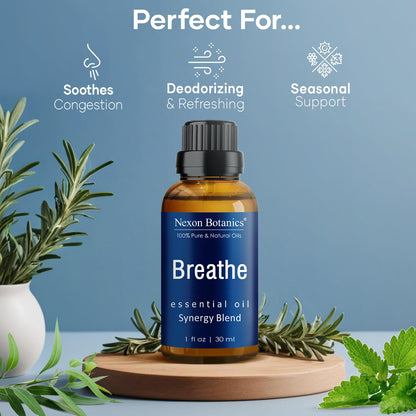 Breathe Essential Oil Blend 30 ml - Sinus Relief | Nexon Botanics