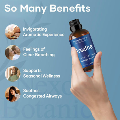 Breathe Essential Oil Blend 60 ml – Sinus Relief with Menthol | Nexon Botanics