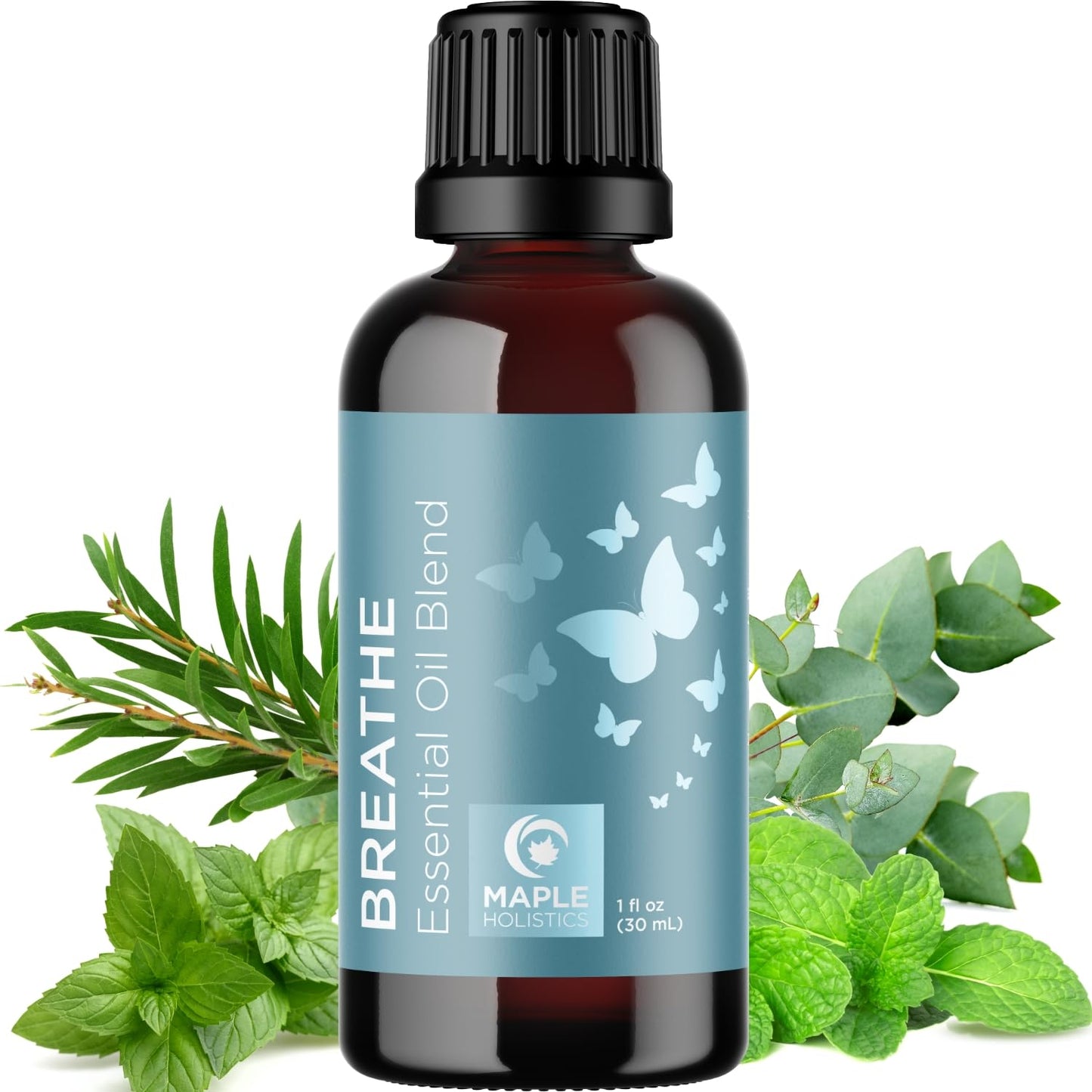 Breathe Essential Oil for Diffuser - Eucalyptus Peppermint Tea Tree Mint Blend | 1 Fl Oz