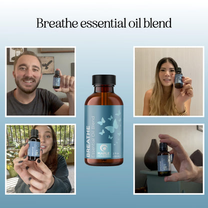 Breathe Essential Oil for Diffuser - Invigorating Eucalyptus & Peppermint (2 oz)