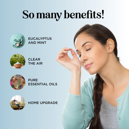 Breathe Essential Oil for Diffuser - Invigorating Eucalyptus Peppermint Tea Tree Mint Blend (4 oz)