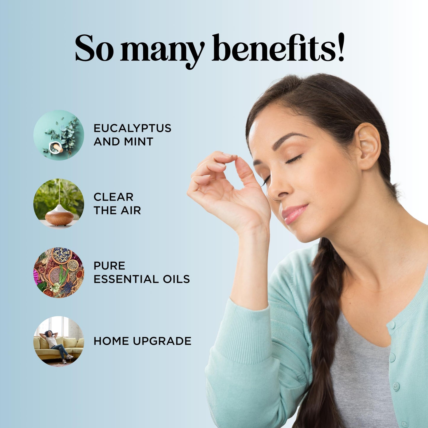 Breathe Essential Oil for Diffuser - Invigorating Eucalyptus & Peppermint (2 oz)