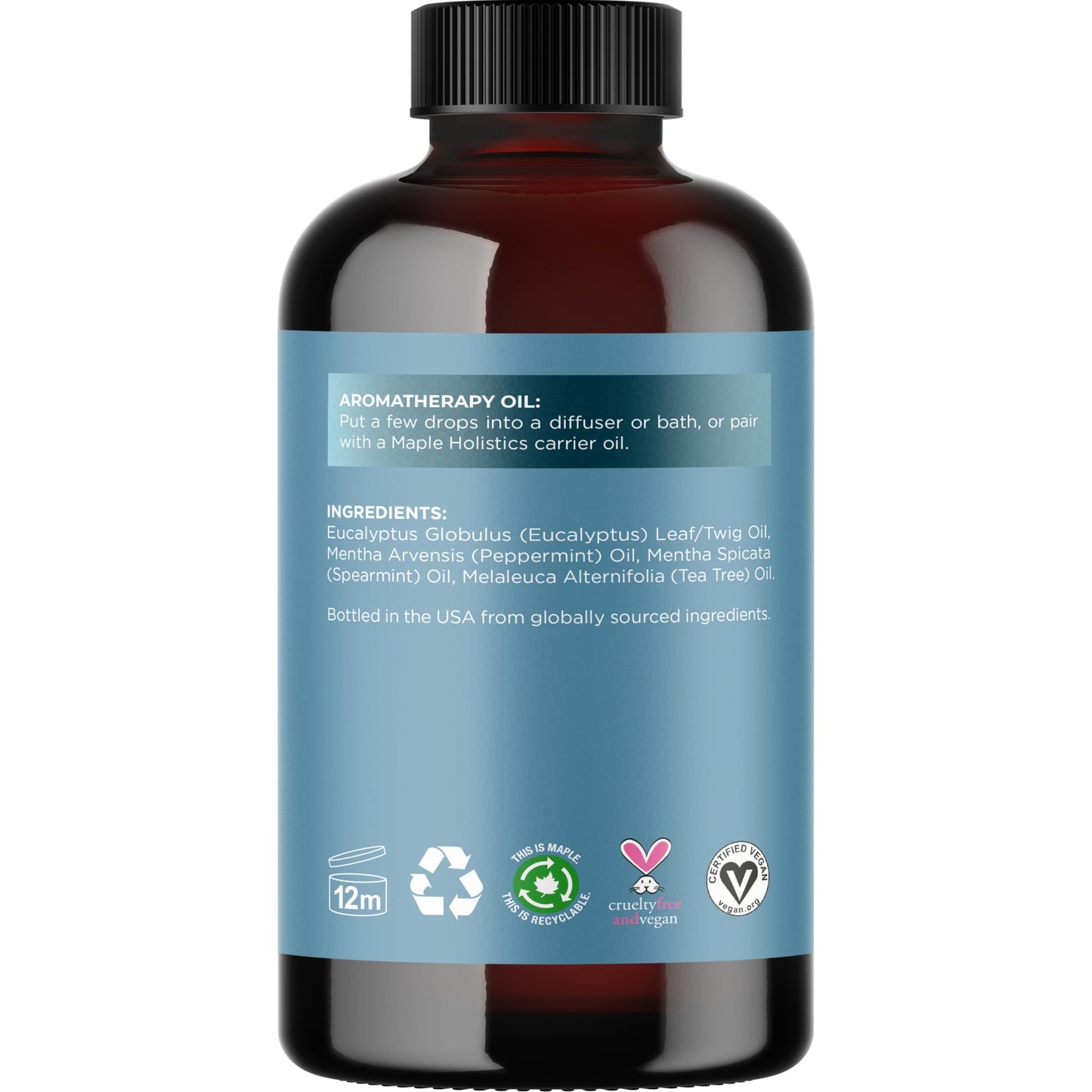 Breathe Essential Oil for Diffuser - Invigorating Eucalyptus Peppermint Tea Tree Mint Blend (4 oz)