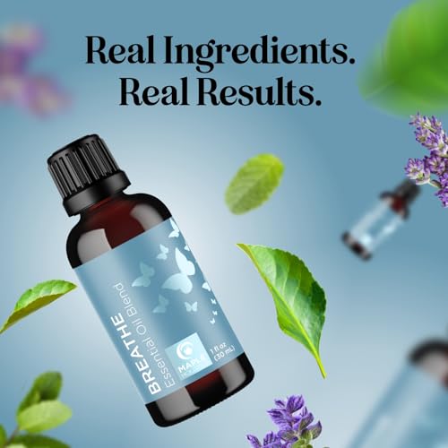 Breathe Essential Oil for Diffuser - Eucalyptus Peppermint Tea Tree Mint Blend | 1 Fl Oz