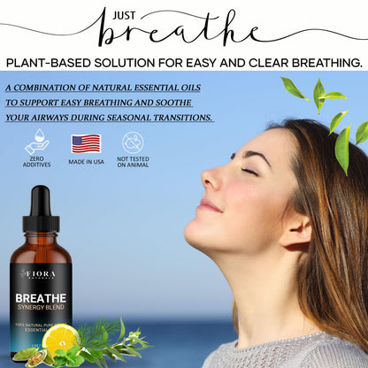 Breathe Essential Oil Blend for Diffuser – Eucalyptus, Peppermint & Tea Tree