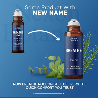 Breathe Essential Oil Roll-On 10 ml – Eucalyptus, Peppermint & Rosemary | Nexon Botanics