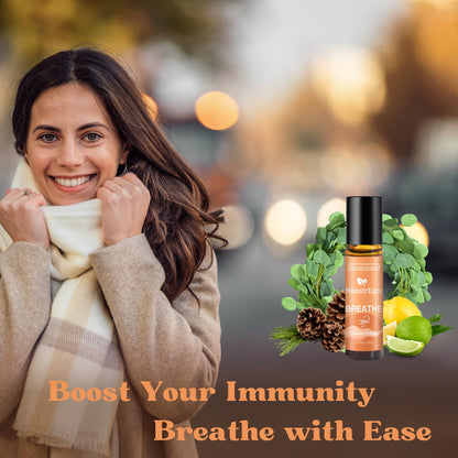 Breathe Essential Oil Roll-On Blend | Therapeutic-Grade, Clear Breathing & Energy Boost (10ml)