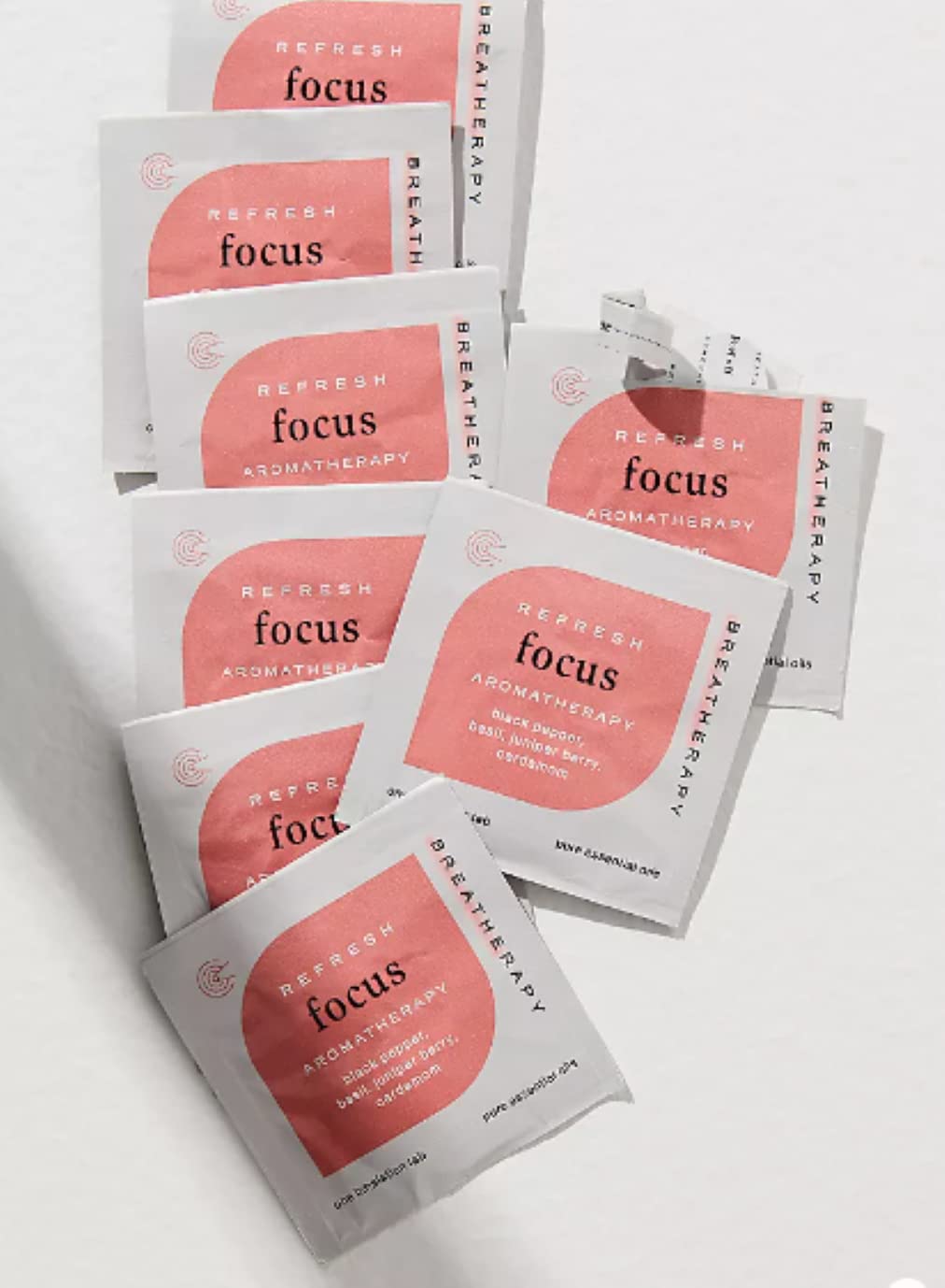 Breatherapy Aromatherapy Focus Patches - Black Pepper & Basil for Focus - 8-Pack