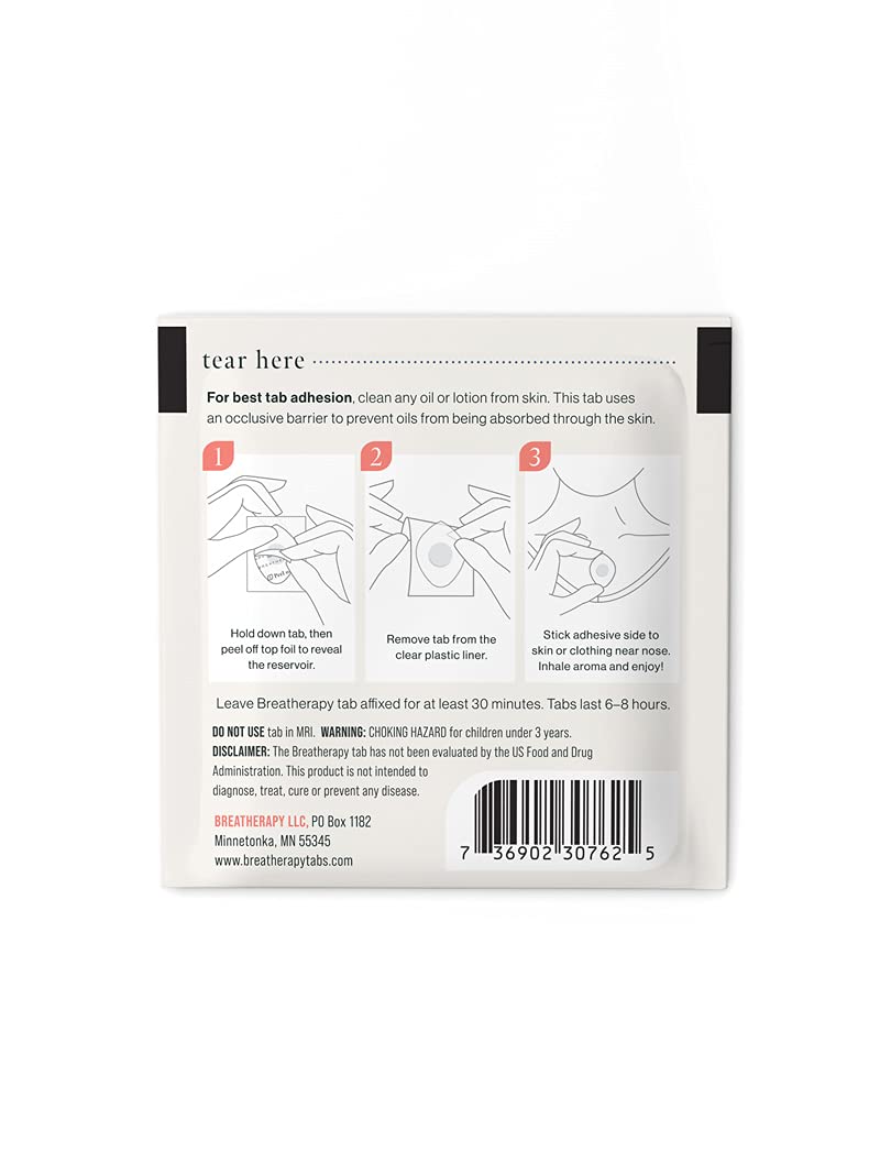 Breatherapy Aromatherapy Focus Patches - Black Pepper & Basil for Focus - 8-Pack