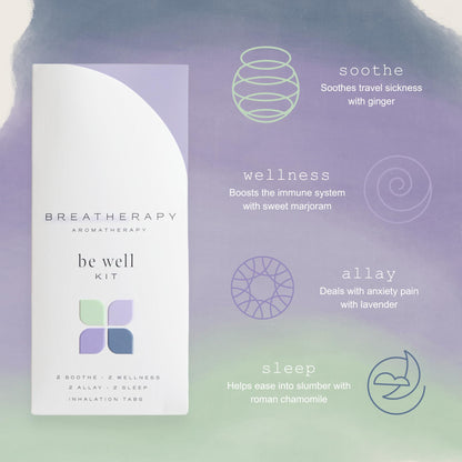 Breatherapy Be Well Kit – 8-Pack Essential Oil Inhalation Tabs