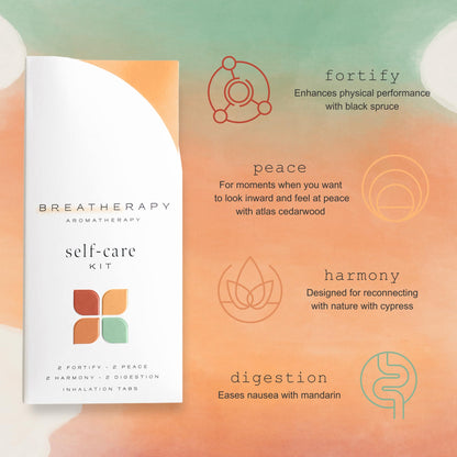 Breatherapy Self-Care Kit | Pure Essential Oil Inhalation Tabs (8-Pack)