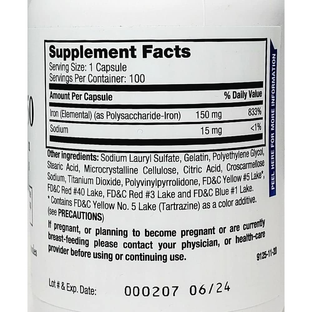 Breckenridge Ferrex 150 Polysaccharide Iron Complex Caps 100ct *Non Blister* by Breckenridge Pharmaceutical, Inc.