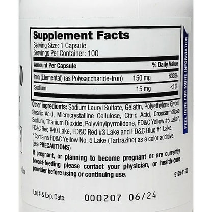 Breckenridge Ferrex 150 Polysaccharide Iron Complex Caps 100ct *Non Blister* by Breckenridge Pharmaceutical, Inc.