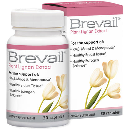 Brevail Plant Lignan Extract Capsules | Proactive Breast Health | 50 mg SDG Lignans from Flax Hulls | Estrogen Balance & PMS Mood Support | 30 Count