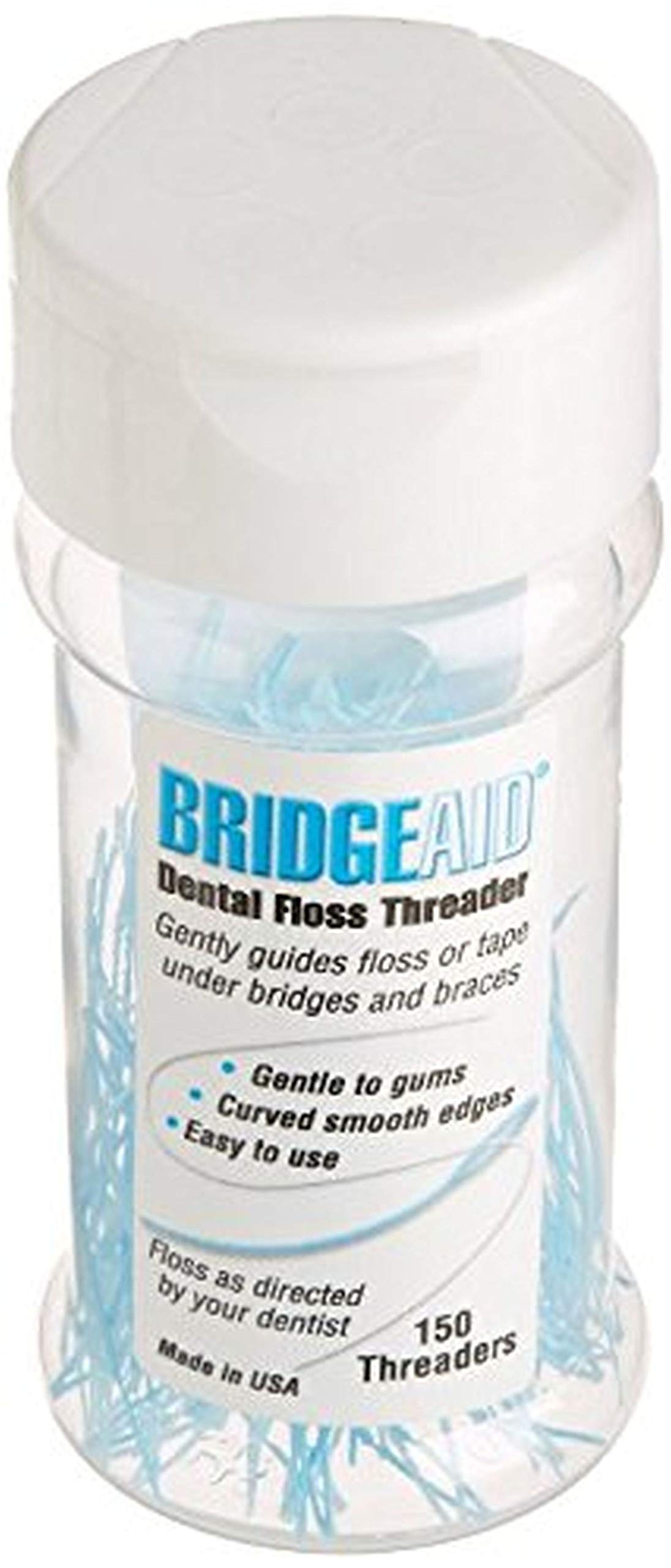 BridgeAid Dental Floss Threader Bottle 150 – 1 Bottle