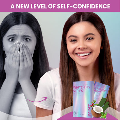 Gentle Teeth Whitening Strips - 28 Stripes | Peroxide-Free Whitening
