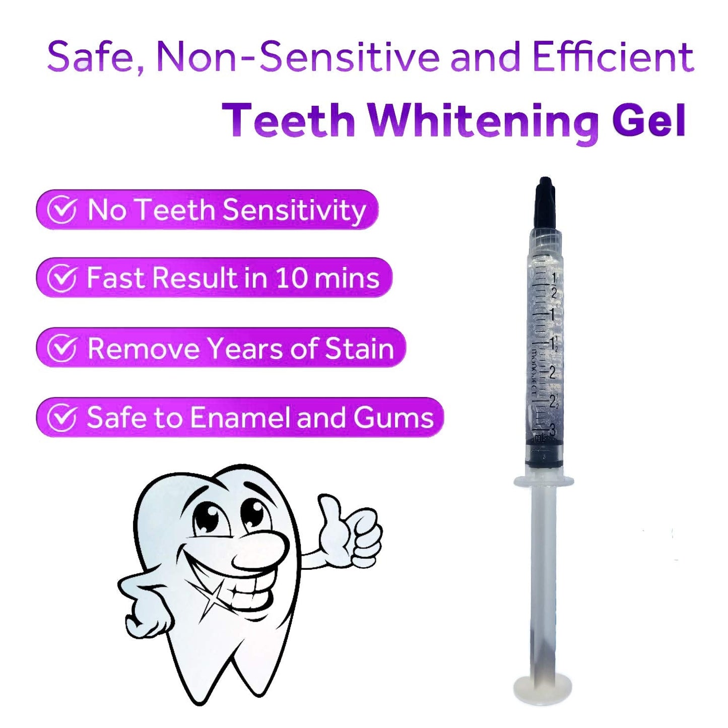 Bright White Smile 35% Teeth Whitening Gel Refills – 10 x 3ml (No Trays Included)