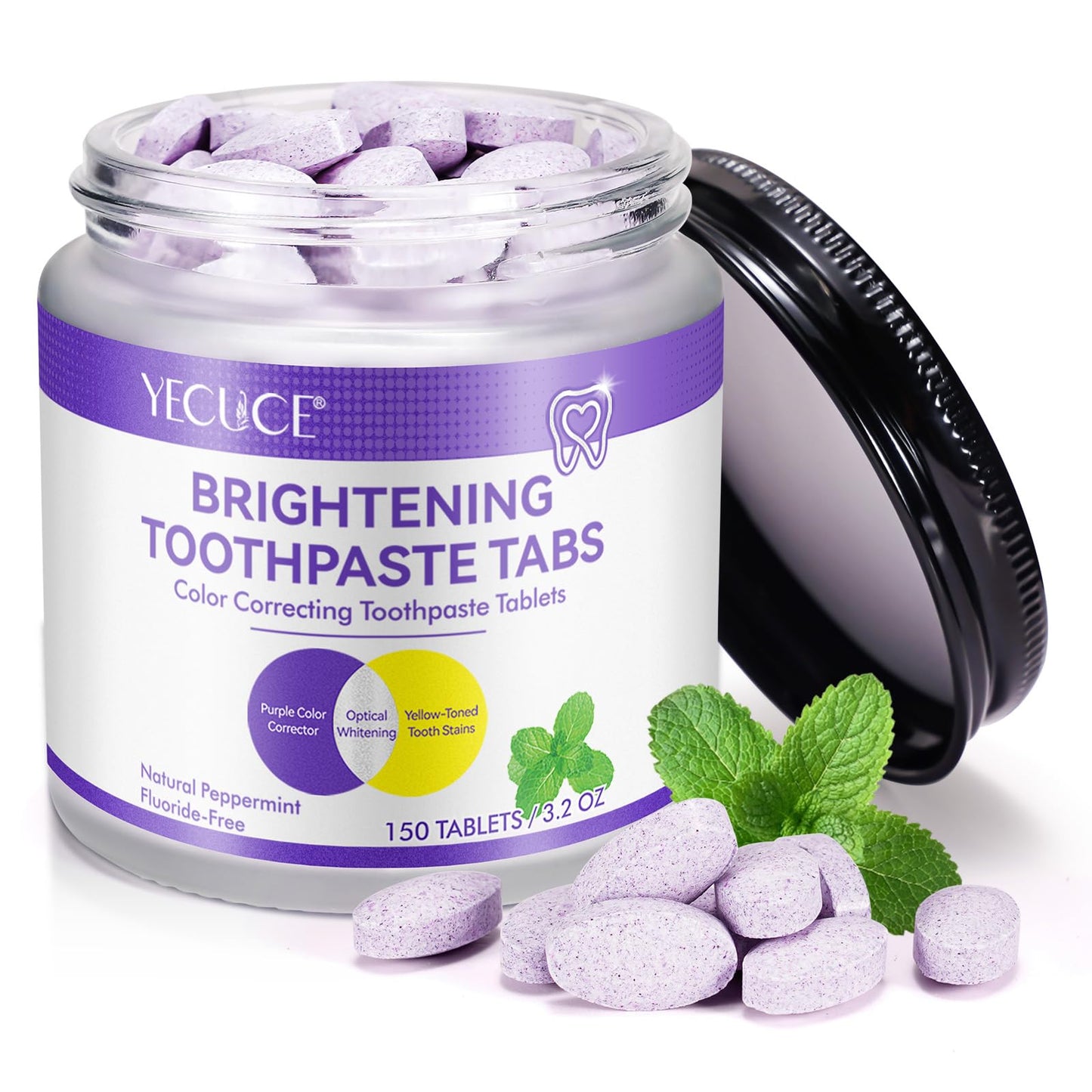 Purple Toothpaste Tablets for Teeth Whitening – Enamel-Safe, Peroxide-Free