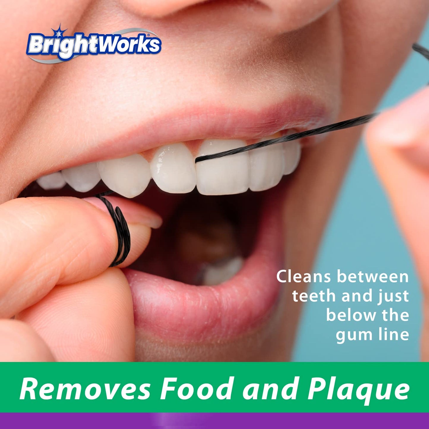 BrightWorks Activated Charcoal Dental Floss – 55 Yards x4 – Mint Waxed