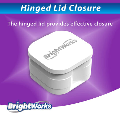 BrightWorks Dental Bath Cleaner Cup Case (3 Pack) – Dentures, Aligners, Retainers & Dental Appliances